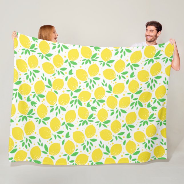 Yellow Lemons Fleece Blanket (In Situ)