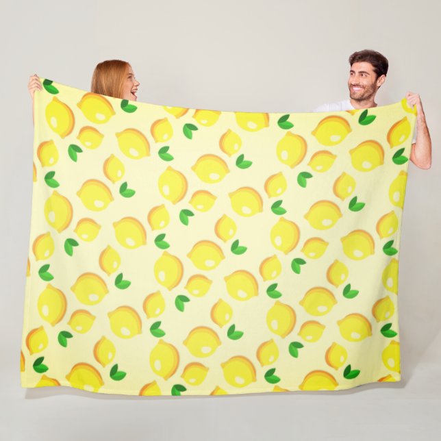 Yellow Lemons Fleece Blanket (In Situ)