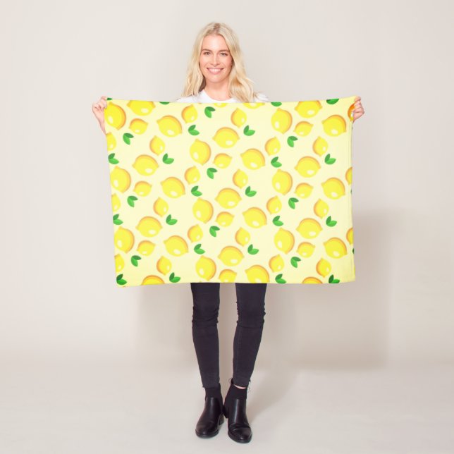 Yellow Lemons Fleece Blanket (In Situ)