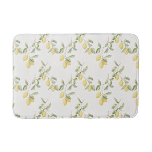 Yellow Lemons Fruit   Bath Mat