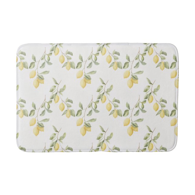 Yellow Lemons Fruit   Bath Mat (Front)