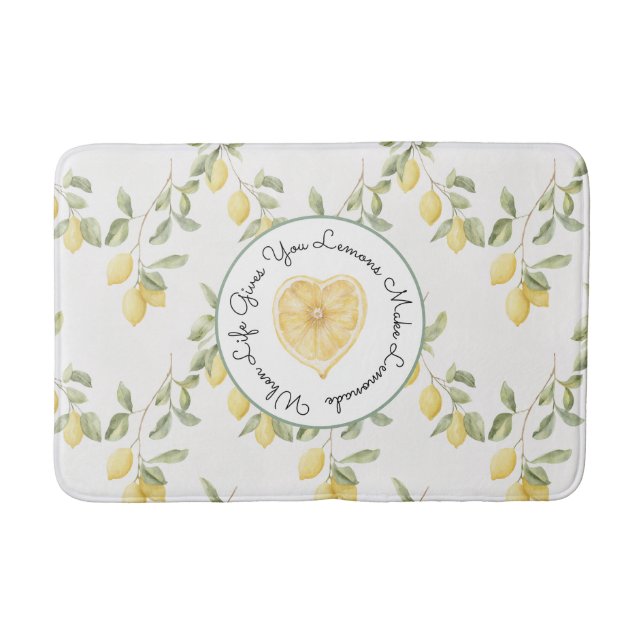 Yellow Lemons Fruit Lemonade Bath Mat (Front)