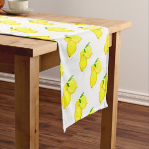 Yellow lemons fruits Summer Fresh Citrus Short Table Runner