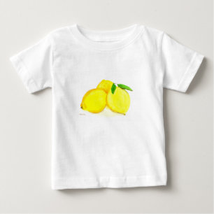 Yellow lemons fruits watercolor Citrus Modern Baby T-Shirt