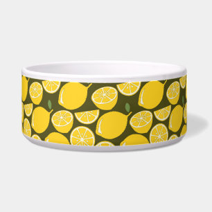 Yellow Lemons & Olive Green Pattern: Modern Citrus