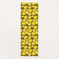 Yellow Lemons & Olive Green Pattern: Modern Citrus