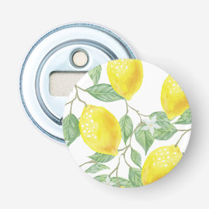 Yellow Lemons on Vine Bottle Opener