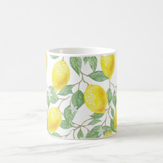 Yellow Lemons on Vine  Coffee Mug (Center)