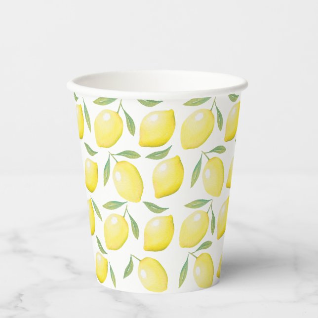 Yellow Lemons Paper Cup (Front)