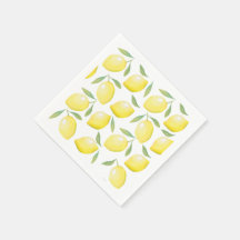 Yellow Lemons Party Napkins