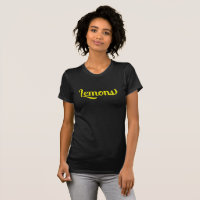 Yellow LEMONS Retro Type Graphic Fresh Fashion