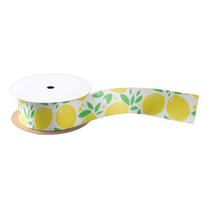 Yellow Lemons Ribbon Satin Ribbon