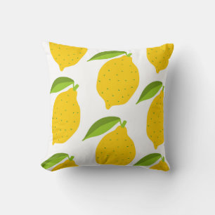 Yellow lemons, seamless artistic pattern. cushion
