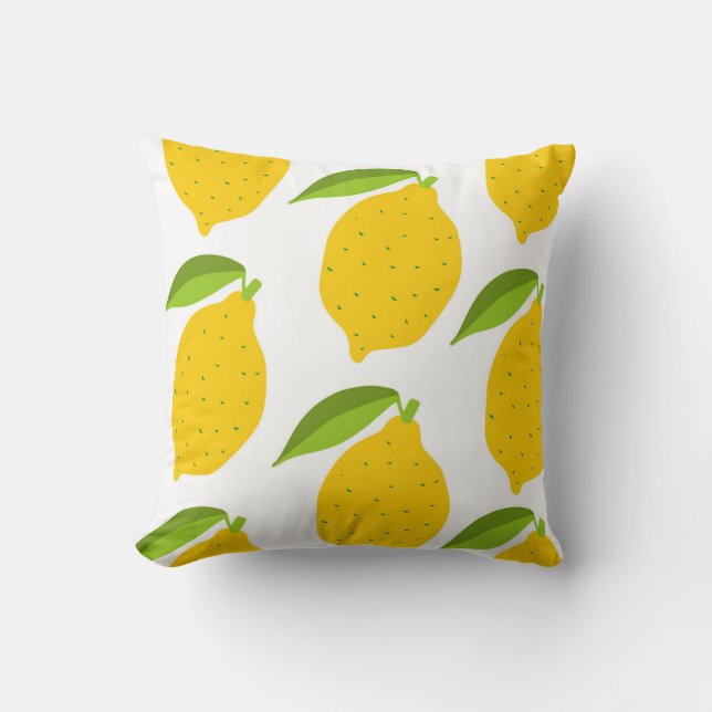Yellow lemons, seamless artistic pattern. cushion (Front)