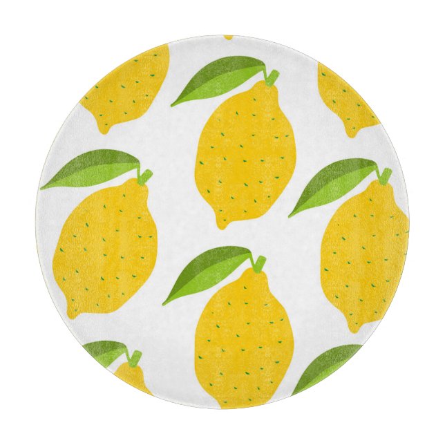 Yellow lemons, seamless artistic pattern. cutting board (Front)
