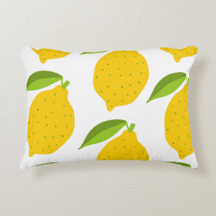 Yellow lemons, seamless artistic pattern. decorative cushion
