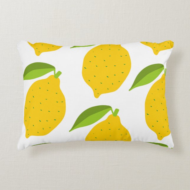 Yellow lemons, seamless artistic pattern. decorative cushion (Front)