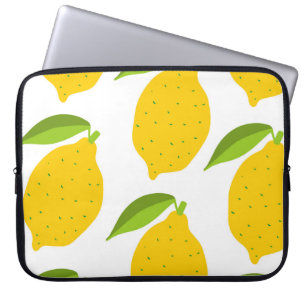 Yellow lemons, seamless artistic pattern. laptop sleeve