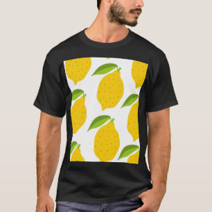 Yellow lemons, seamless artistic pattern. T-Shirt