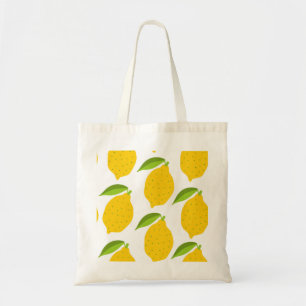 Yellow lemons, seamless artistic pattern. tote bag
