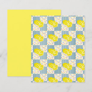 Yellow Lemons Teal Stripes Scrapbook Paper