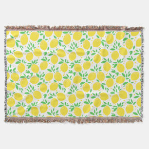 Yellow Lemons Throw Blanket