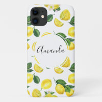 Yellow Lemons Watercolor Fruit Pattern