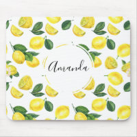 Yellow Lemons Watercolor Fruit Pattern