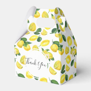 Yellow Lemons Watercolor Fruit Pattern Thank You Favour Box