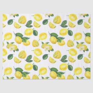 Yellow Lemons Watercolor Fruit Pattern Tissue Paper