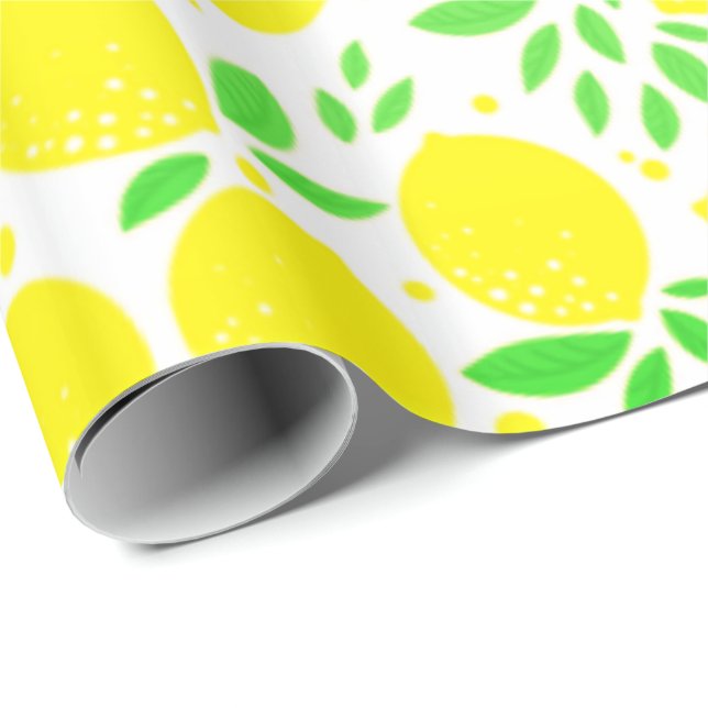 Yellow Lemons Wrapping Paper (Roll Corner)