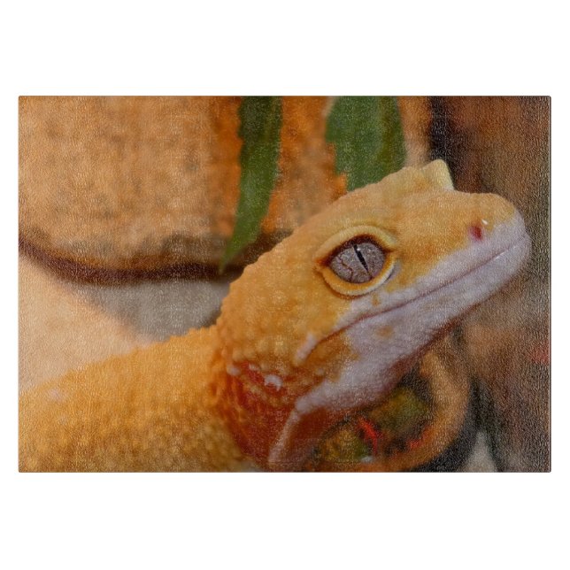 Yellow Leopard Gecko Cutting Board (Front)