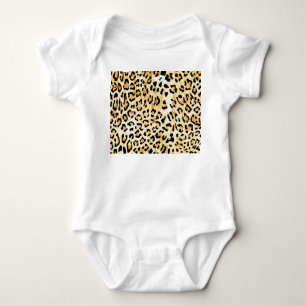 Yellow leopard, hand-drawn. baby bodysuit