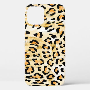 Yellow leopard, hand-drawn. iPhone 12 case