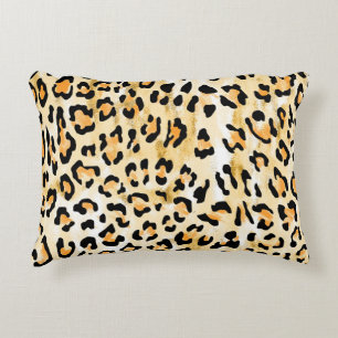 Yellow leopard, hand-drawn. decorative cushion