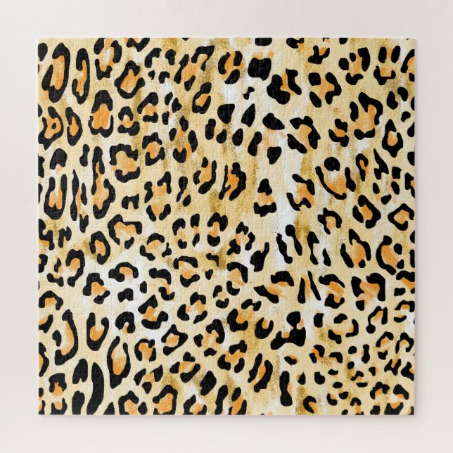 Yellow leopard, hand-drawn. jigsaw puzzle (Vertical)