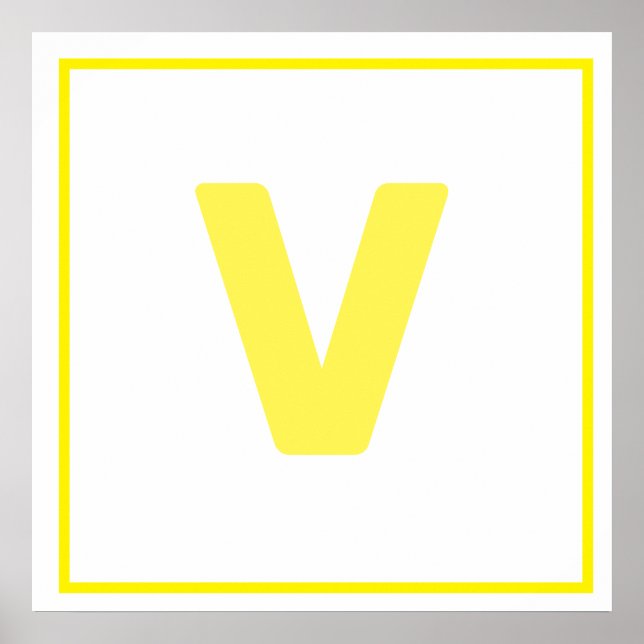Yellow letter V Poster (Front)