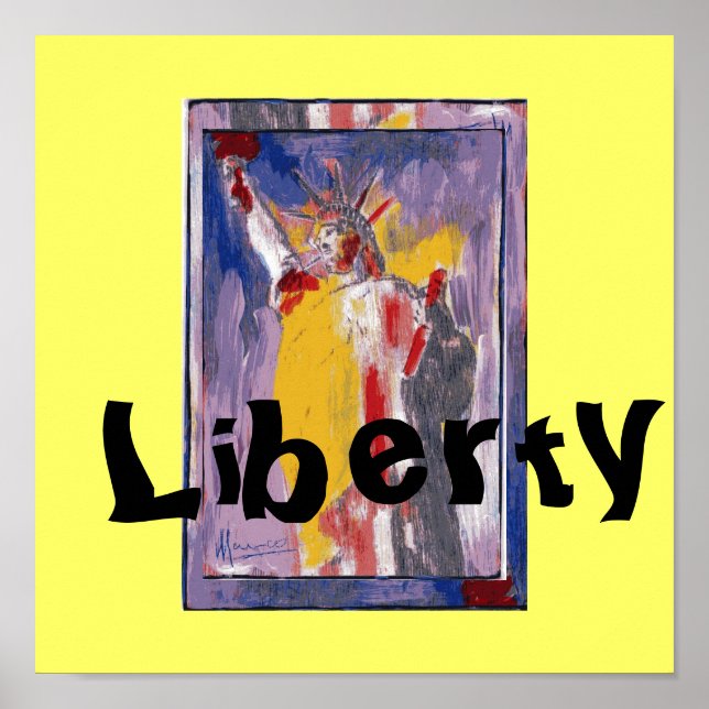 Yellow liberty poster prints (Front)