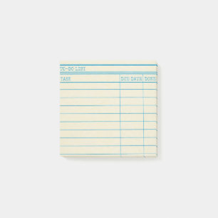 Yellow Library Card Sticky Notes - To-Do List Post