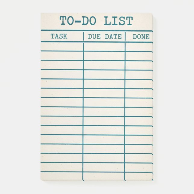 Yellow Library Catalogue Sticky Notes - Task List (Front)