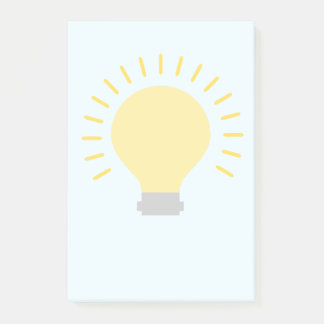Yellow Light Bulb Aqua Post-it Notes
