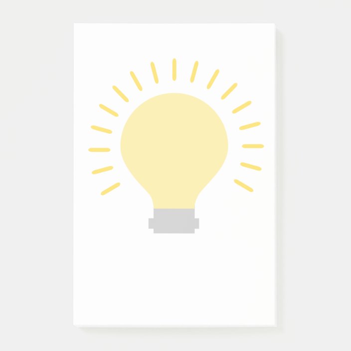 Yellow Light Bulb Postit Notes Zazzle.co.uk