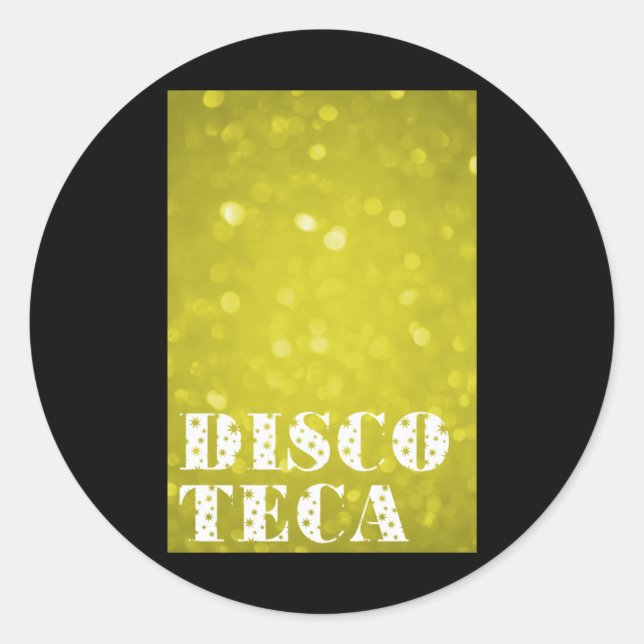 Yellow Light Discoteca Text Stars Vertical Sticker (Front)