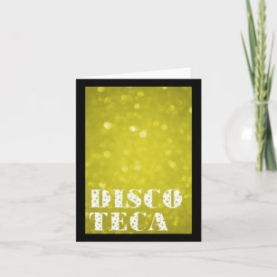Yellow Light Discoteca Text Stars Vertical Sticker Card