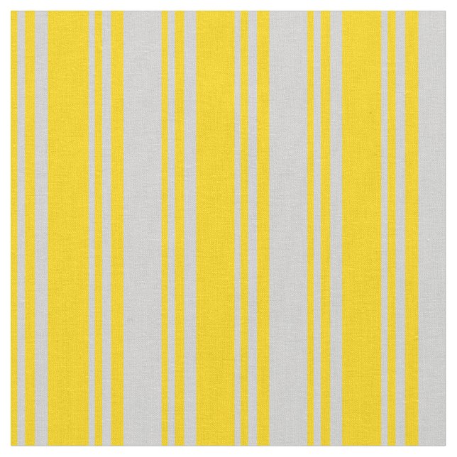 Yellow & Light Grey Coloured Striped Pattern Fabric (Close Up)