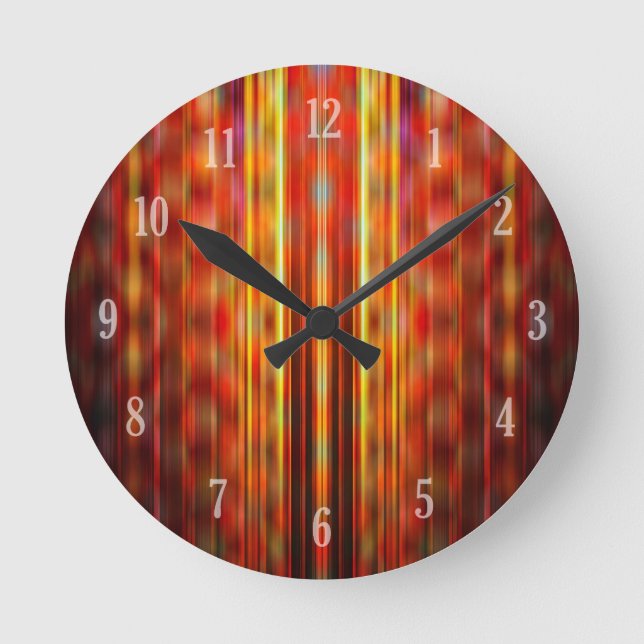 Yellow light streaks pattern round clock (Front)
