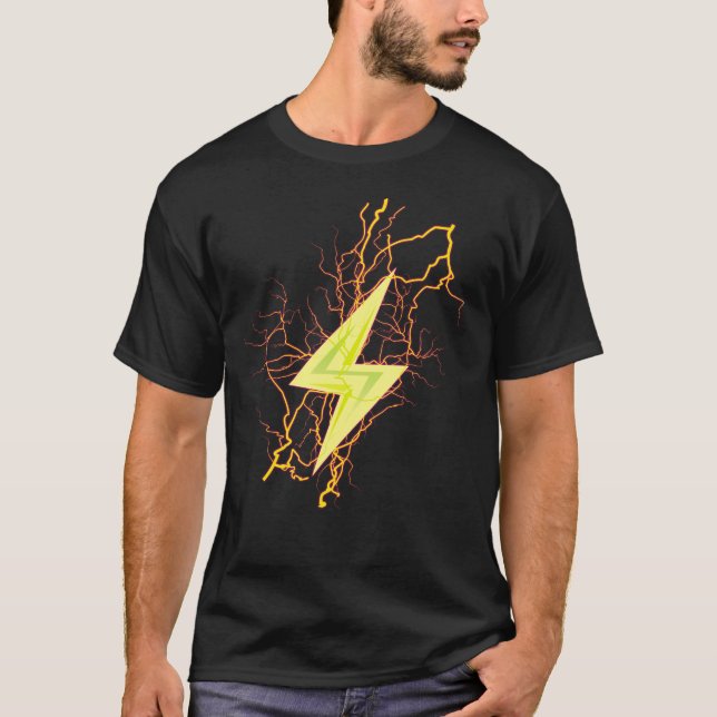 yellow Lightening bolt, Thunder and power T-Shirt (Front)