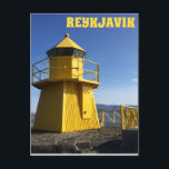 Yellow Lighthouse Reykjavik Iceland Travel Postcard<br><div class="desc">Hi there! Hope you like this photo I captured. Feel free to add your own text! Check my shop for more.</div>