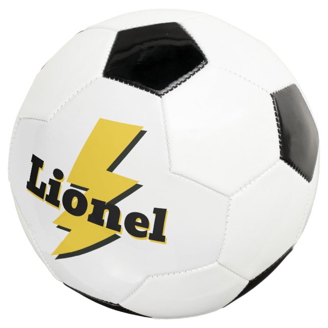 Yellow lighting bolt strike flash logo custom name football (Three Quarter)