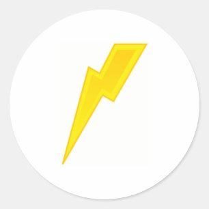 Yellow Lightning Bolt Classic Round Sticker